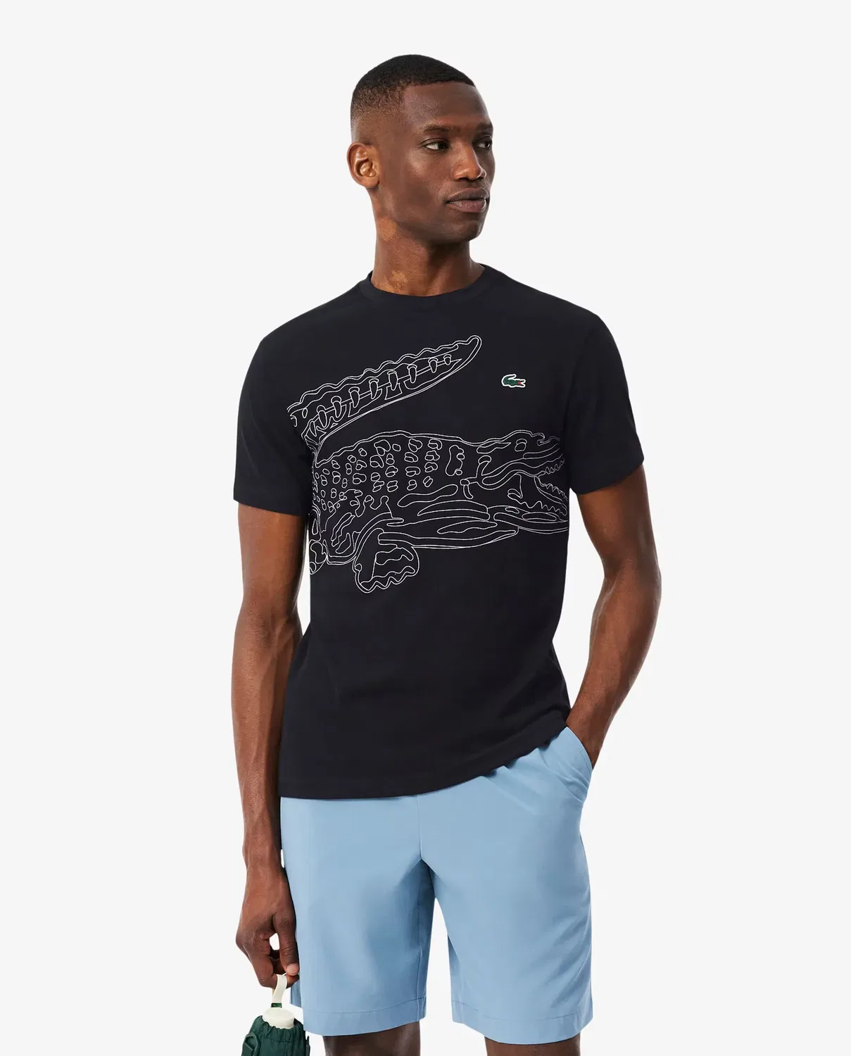 Мужская футболка Lacoste с принтом, спортивная, Blanco