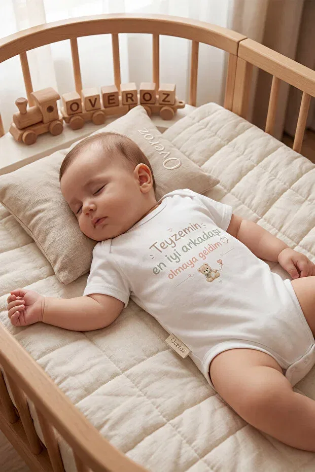 Детское боди для новорожденных с принтом Auntie written Overoz, White-2