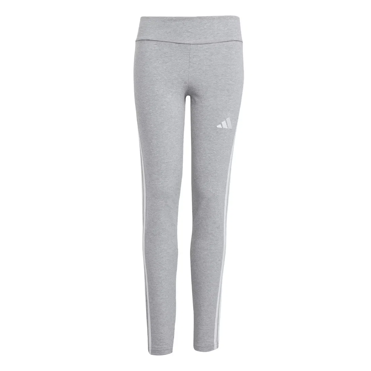 Детские леггинсы для девочек хлопковые с логотипом adidas, Gris — фото 2