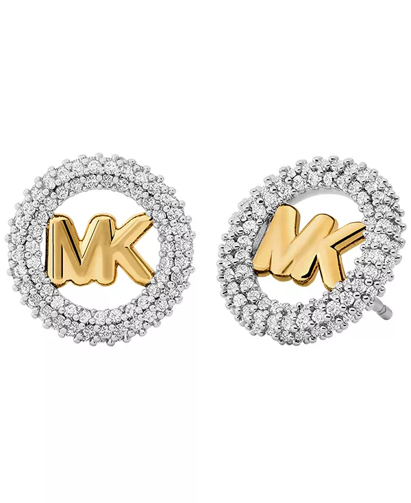 

Маленькие серьги-гвоздики с логотипом в виде паве Michael Kors, gold