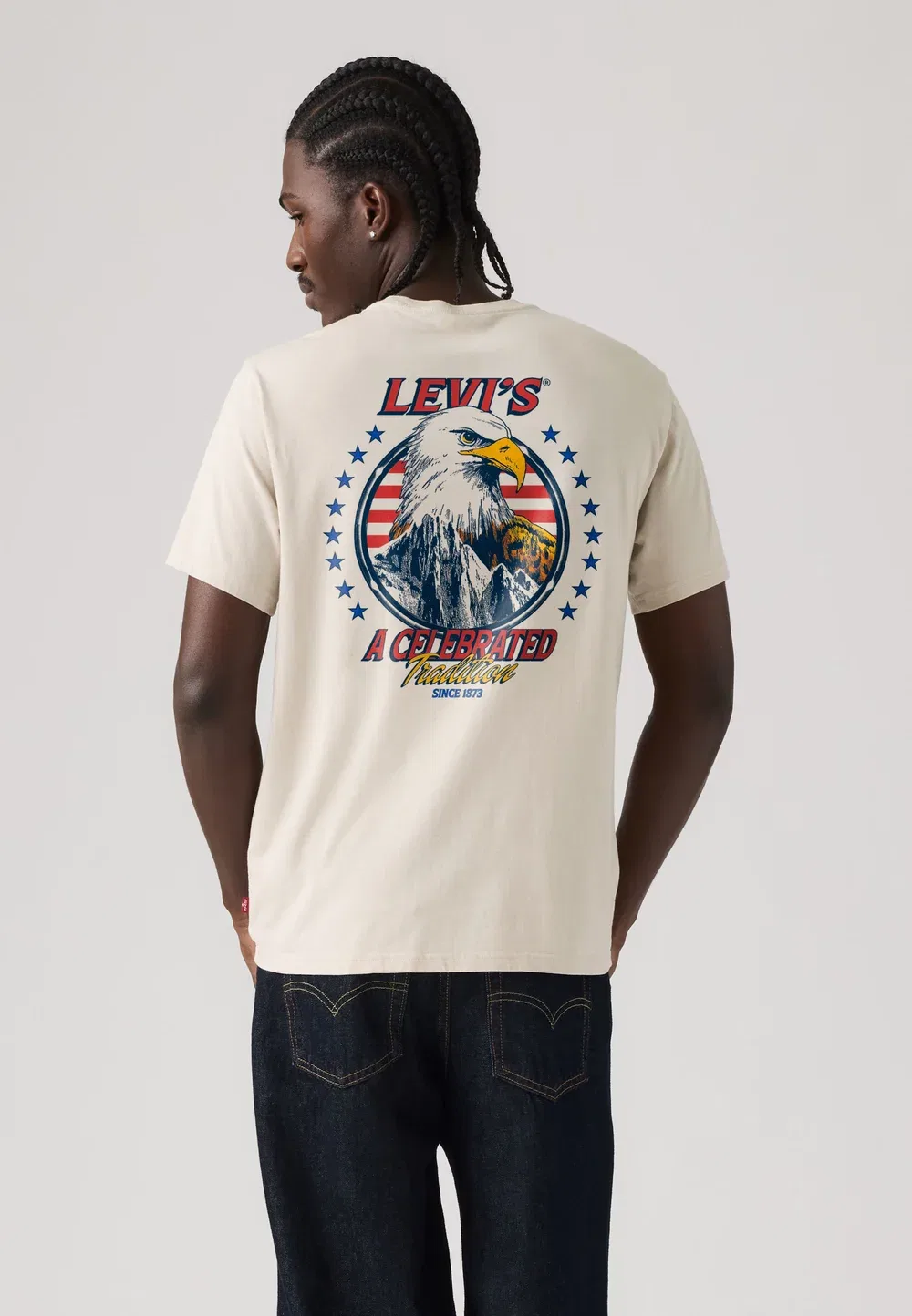 Футболка свободного кроя с принтом Levi'S, Egret