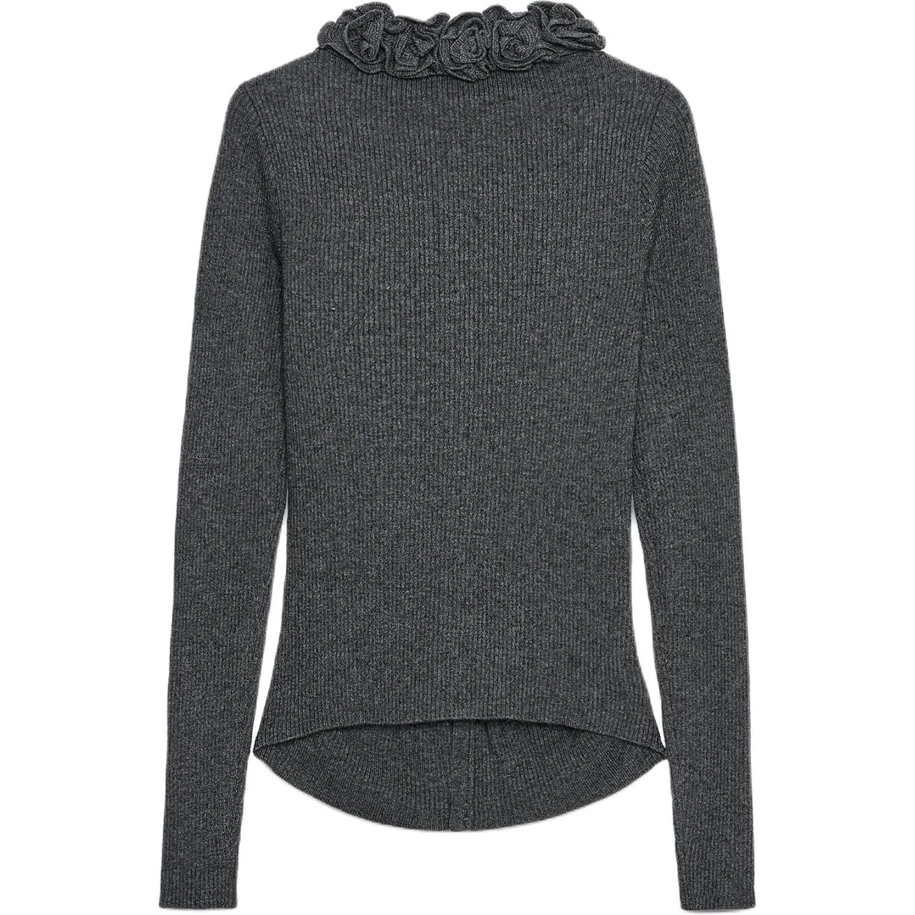 Женский кардиган с отложным воротником Coal Gray ZARA, Угольно-серый — фото 3