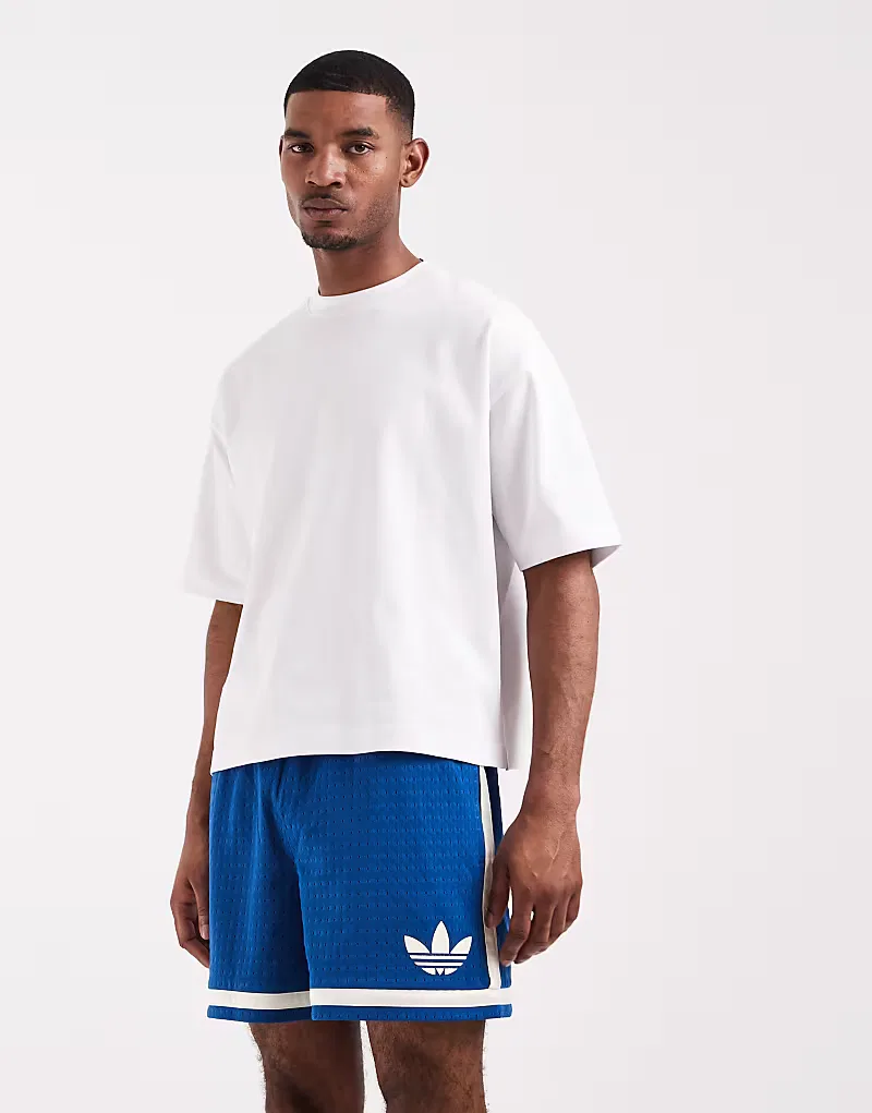 Трикотажные шорты Adidas Originals темно-синий и, белый