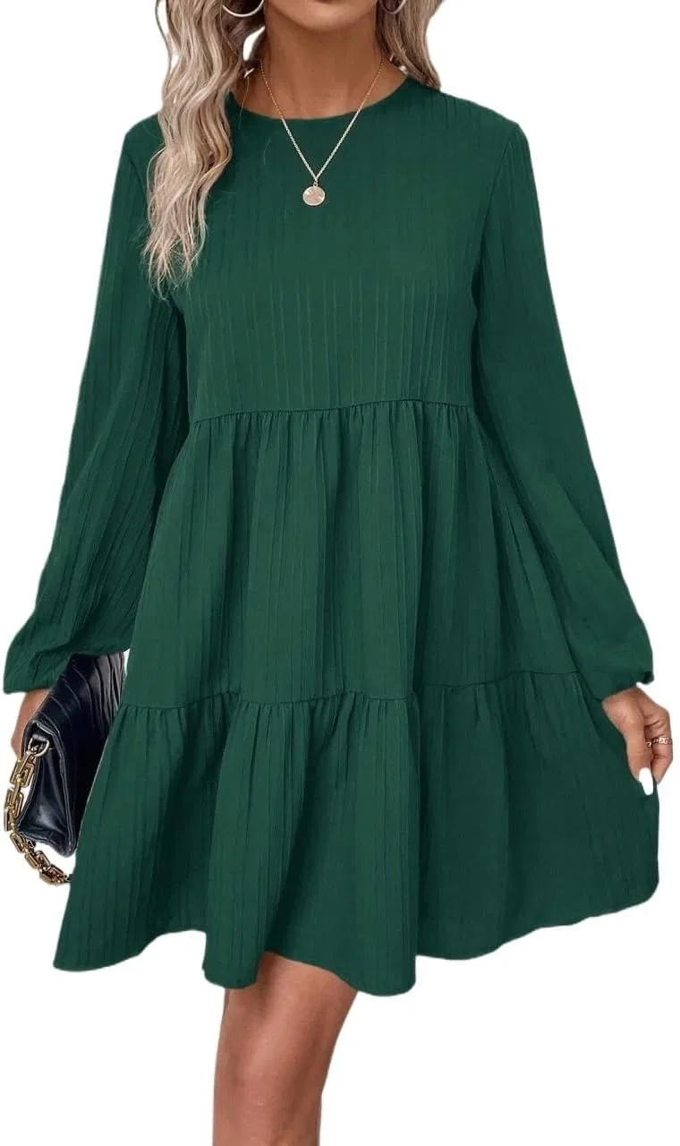 Женское короткое платье с воланами Smock, Green