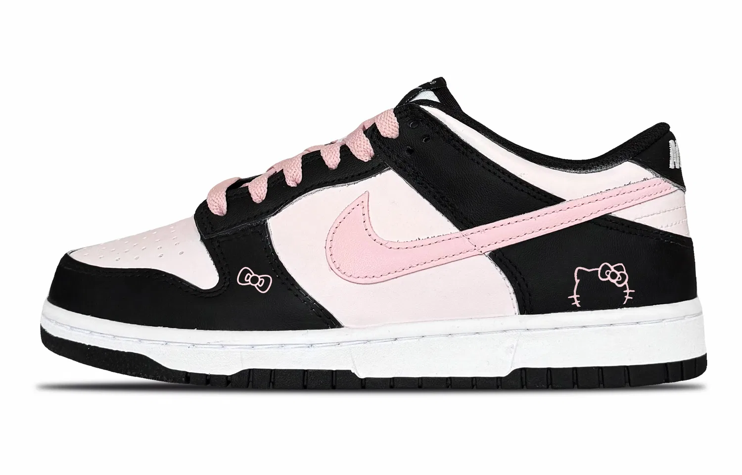 Детские кеды для скейтбординга с принтом Dunk Low Black Pink Nike — фото 3