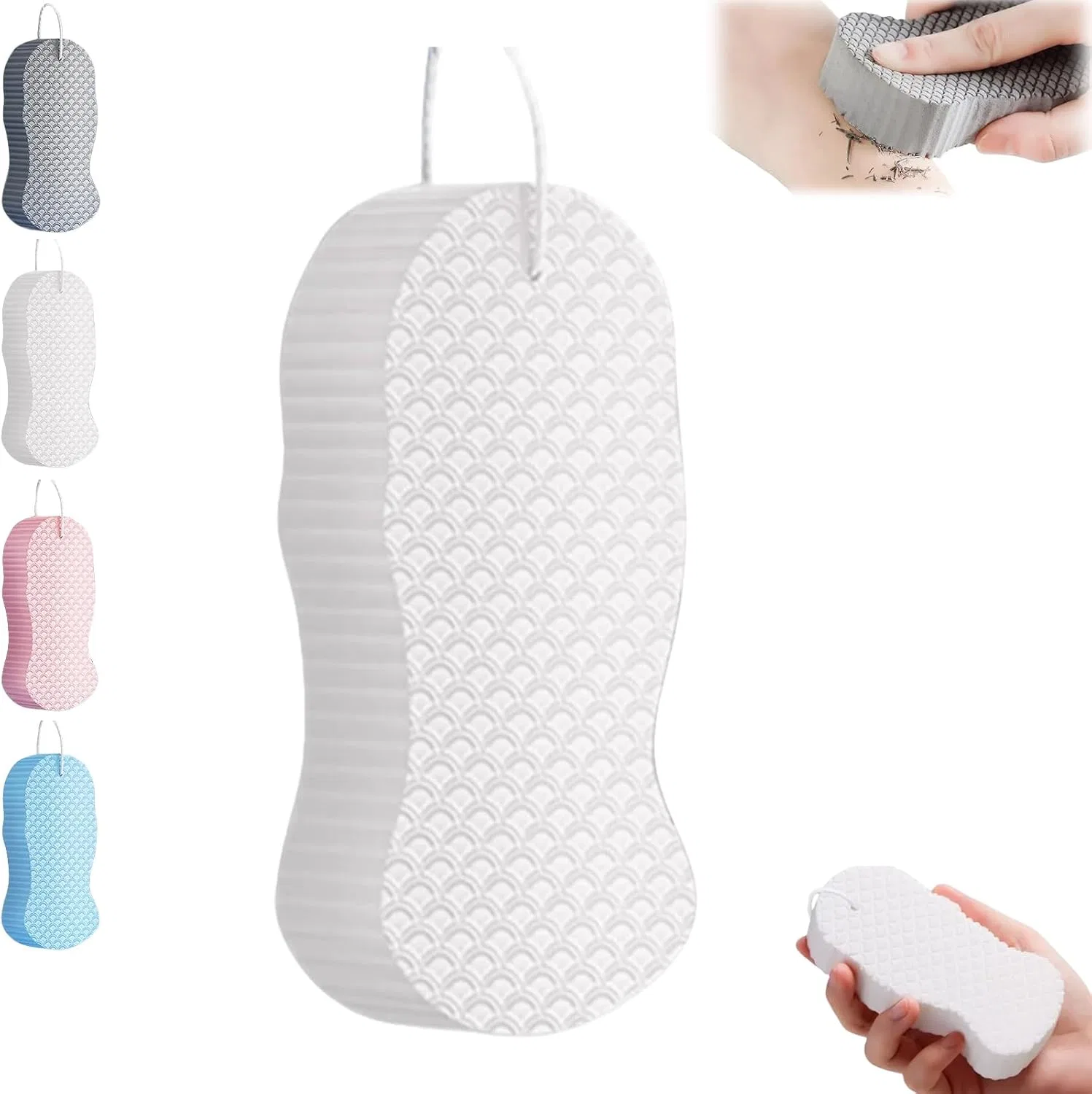 Мочалка для тела Magic Exfoliating Bath Sponge, Generisch, Белая, 7x13 см