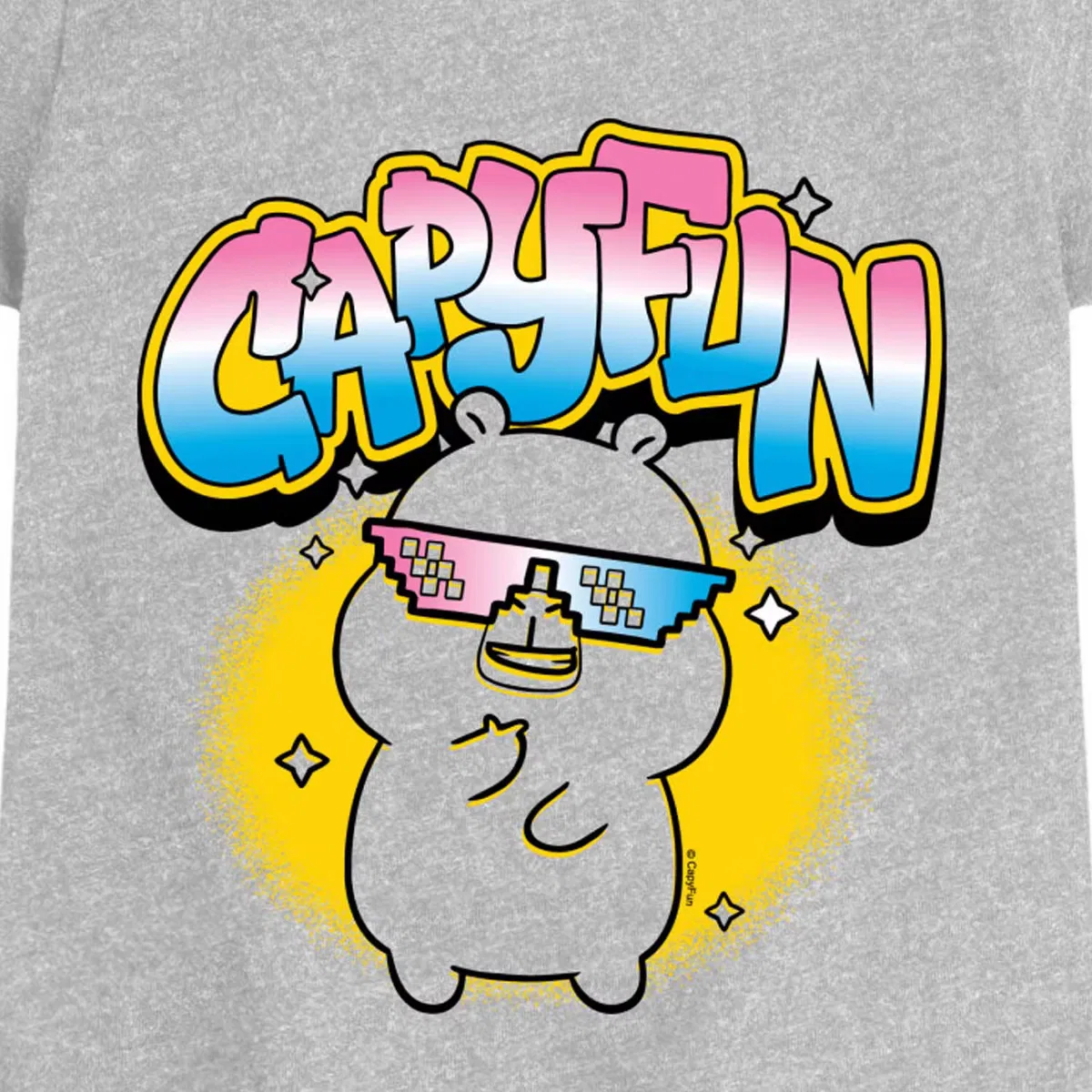 Футболка с принтом Grafitti Capybara CapyFun, heather grey — фото 2