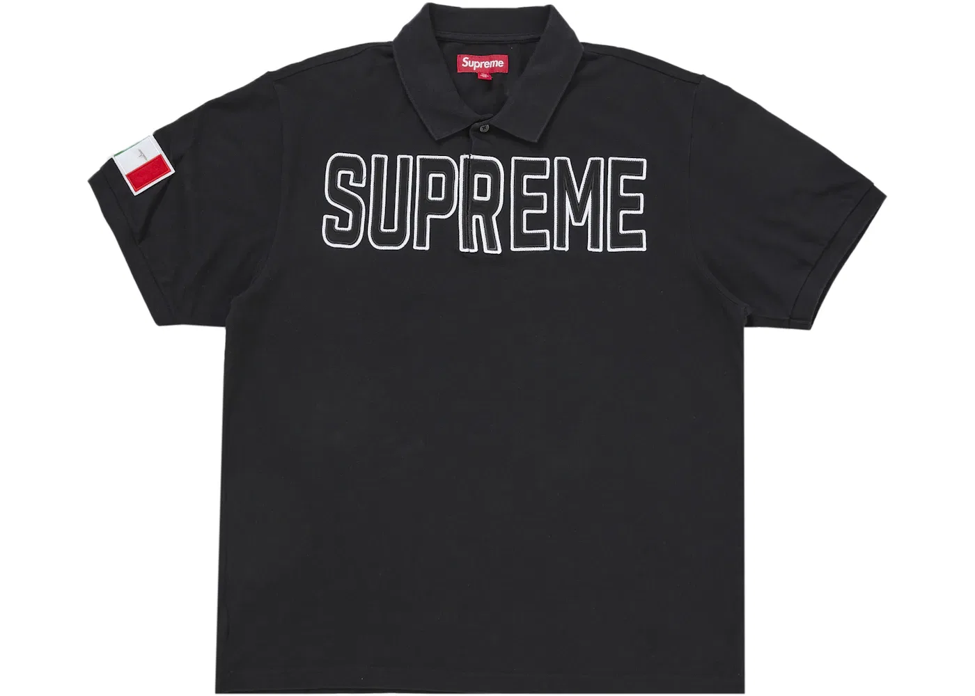 Мужское поло с аппликацией Supreme, Черный