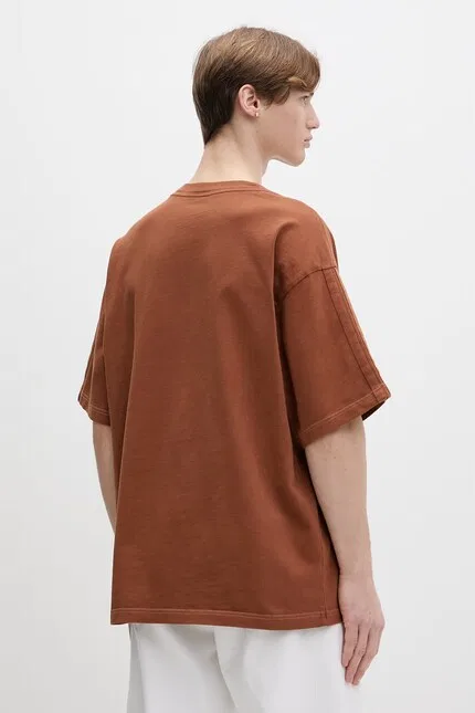Футболка из хлопка T-shirt bawełniany Adidas, коричневый — фото 3