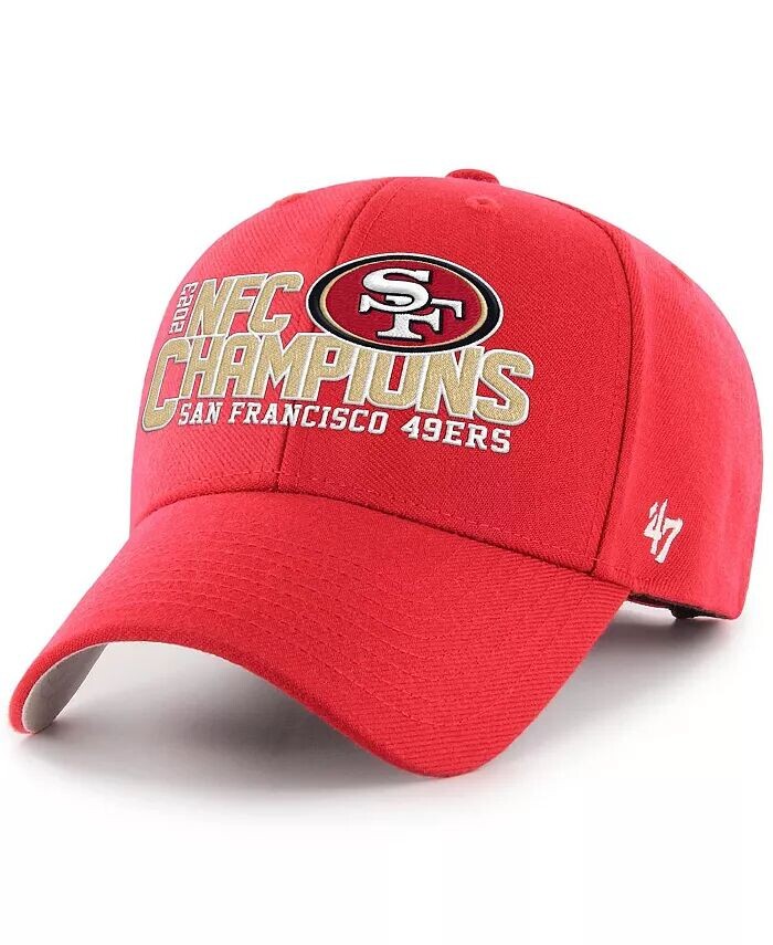 

Мужская регулируемая кепка Scarlet San Francisco 49ers 2023 NFC Champions MVP '47 Brand, красный