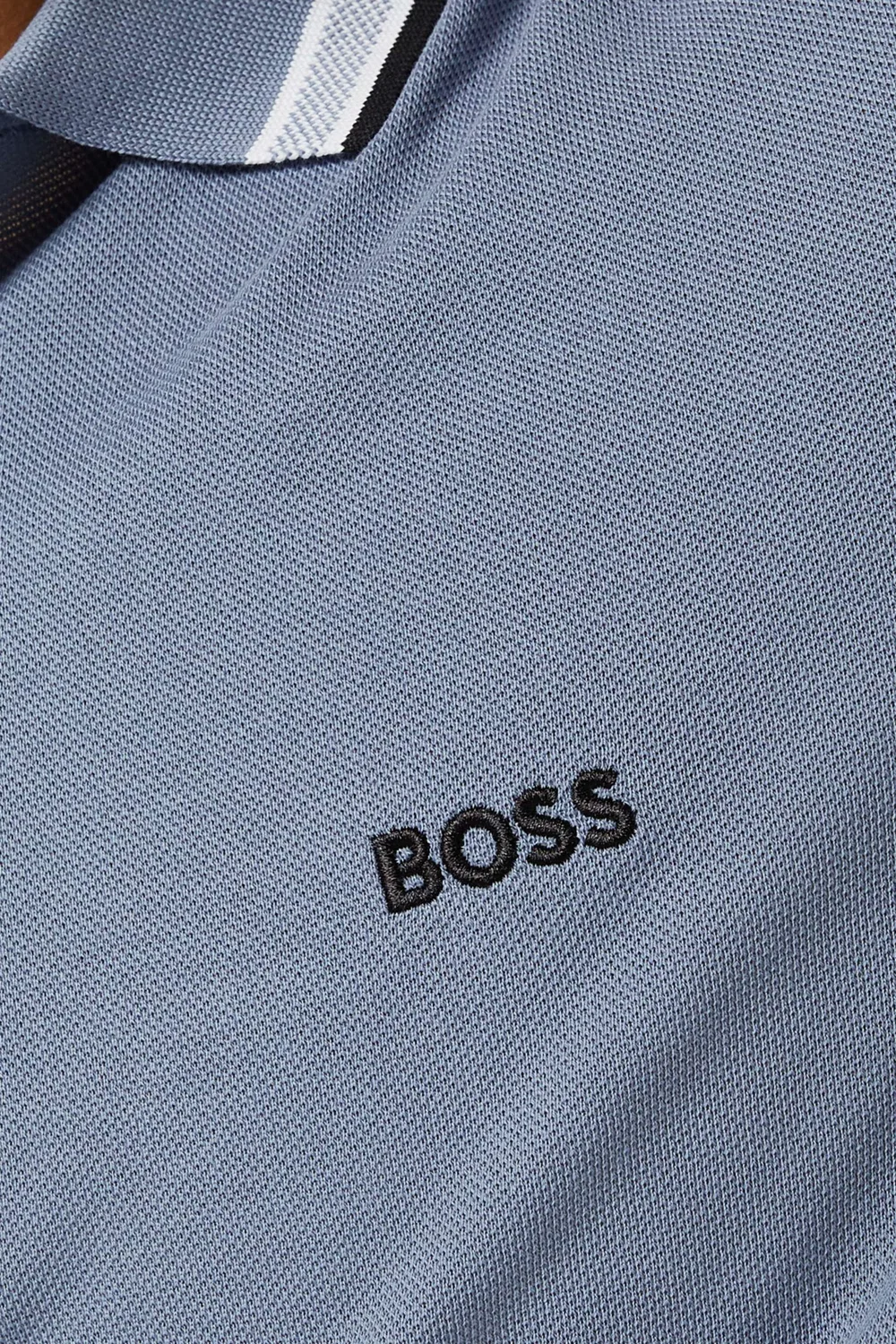 Рубашка поло хлопковое пике Paddy Polo Shirt BOSS, синий — фото 4