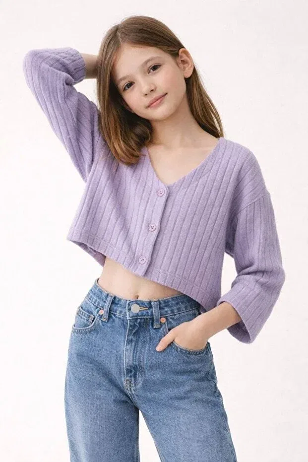 Детский кардиган для девочек текстурированный Pink Export, Purple
