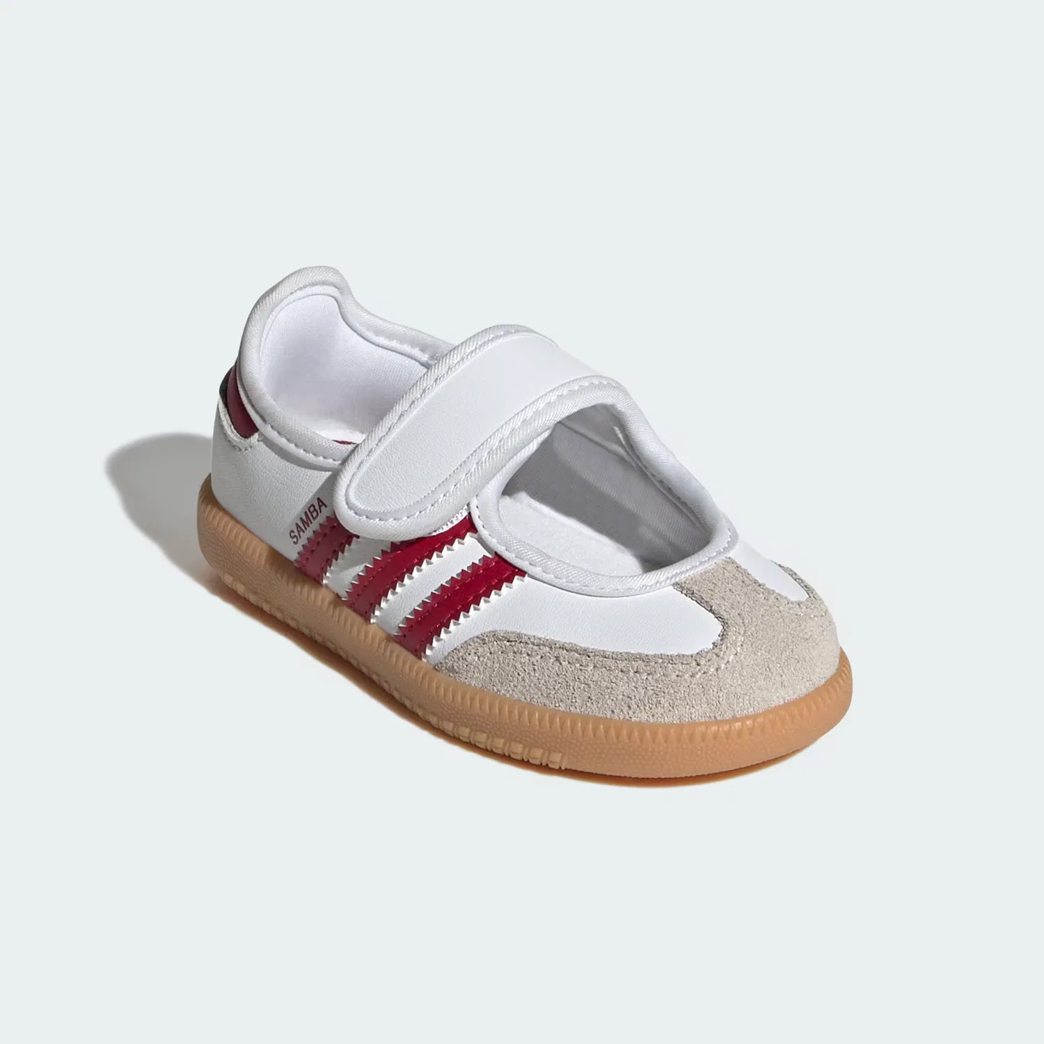 Детские кроссовки на липучке Samba Jane Adidas Originals, белый/красный/gum — фото 4