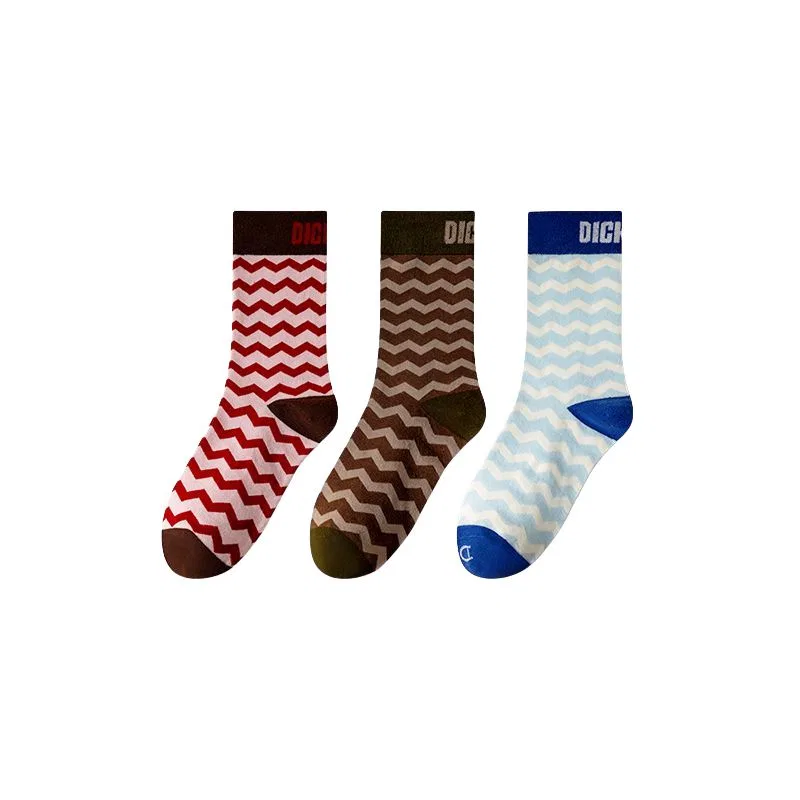 Детские носки с принтом, комплект из 3 пар, Dickies, Red Pink/Green Brown/Blue White