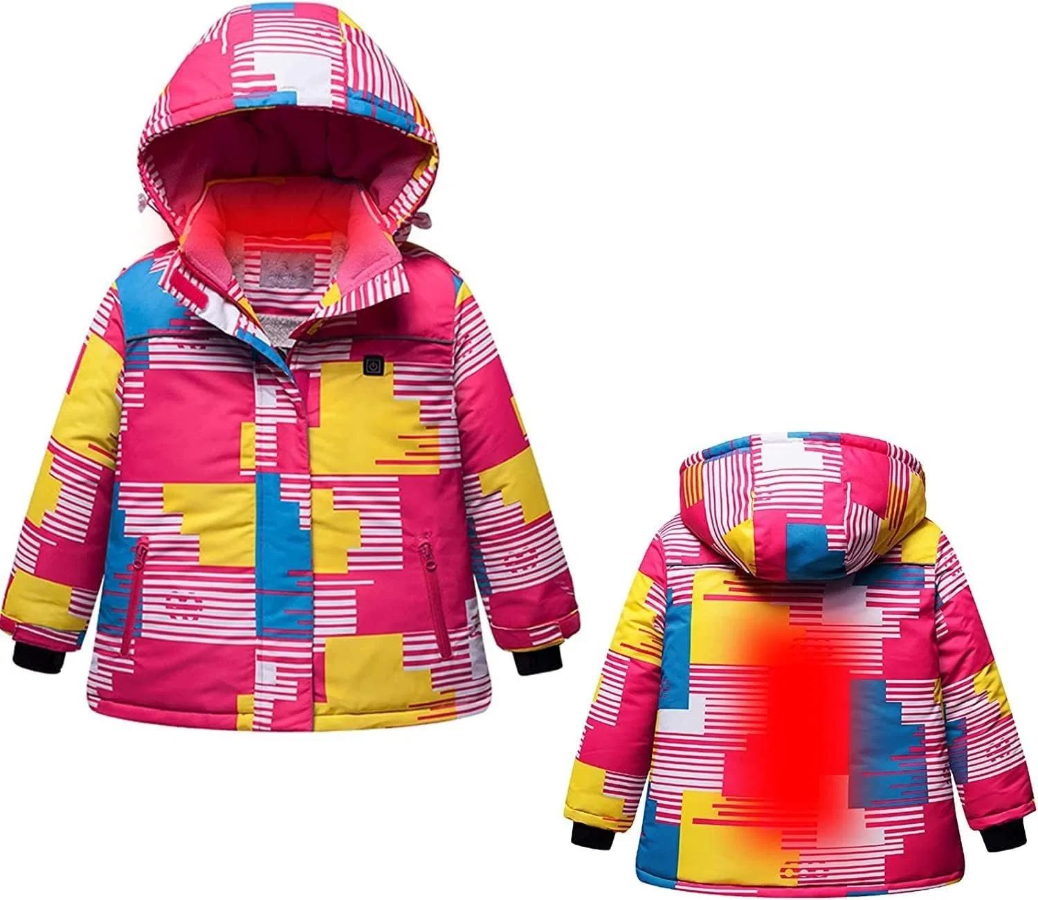 Мужская куртка с подогревом, ветрозащитная, Softshell Jackets, розовый