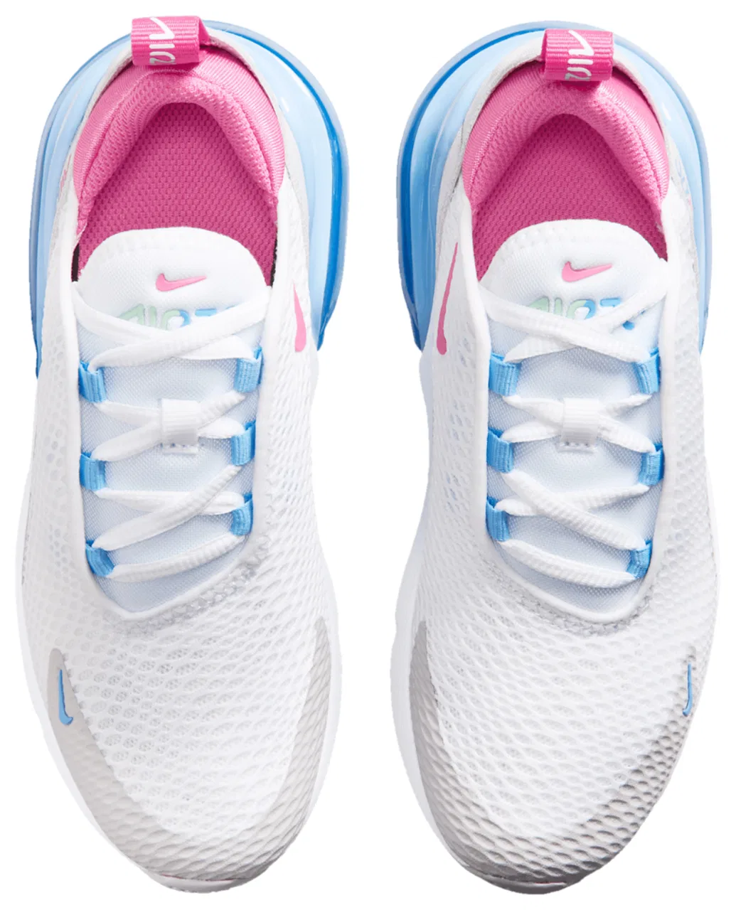 Кроссовки для мальчиков Air Max 270 Nike, цвет White/Pinksicle/Football Blue — фото 4