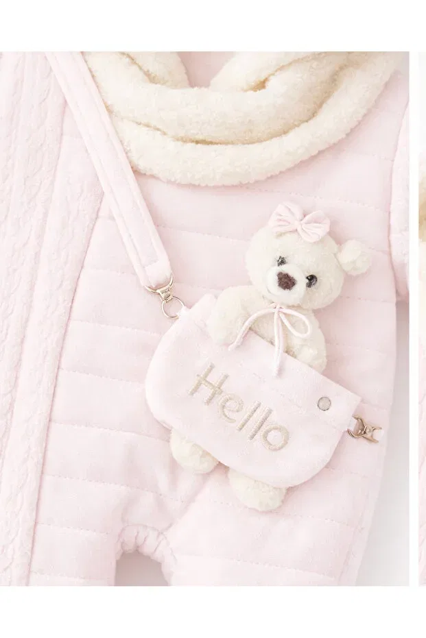 Детский комбинезон для новорожденных с длинным рукавом Kardeşler Bebe, Light Pink — фото 2