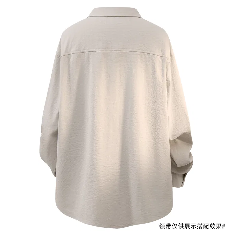 Детская рубашка с лацканом хлопковая MINISO, Ice Silk Breathable Black (Warm Brown Smile Chest Logo) — фото 4