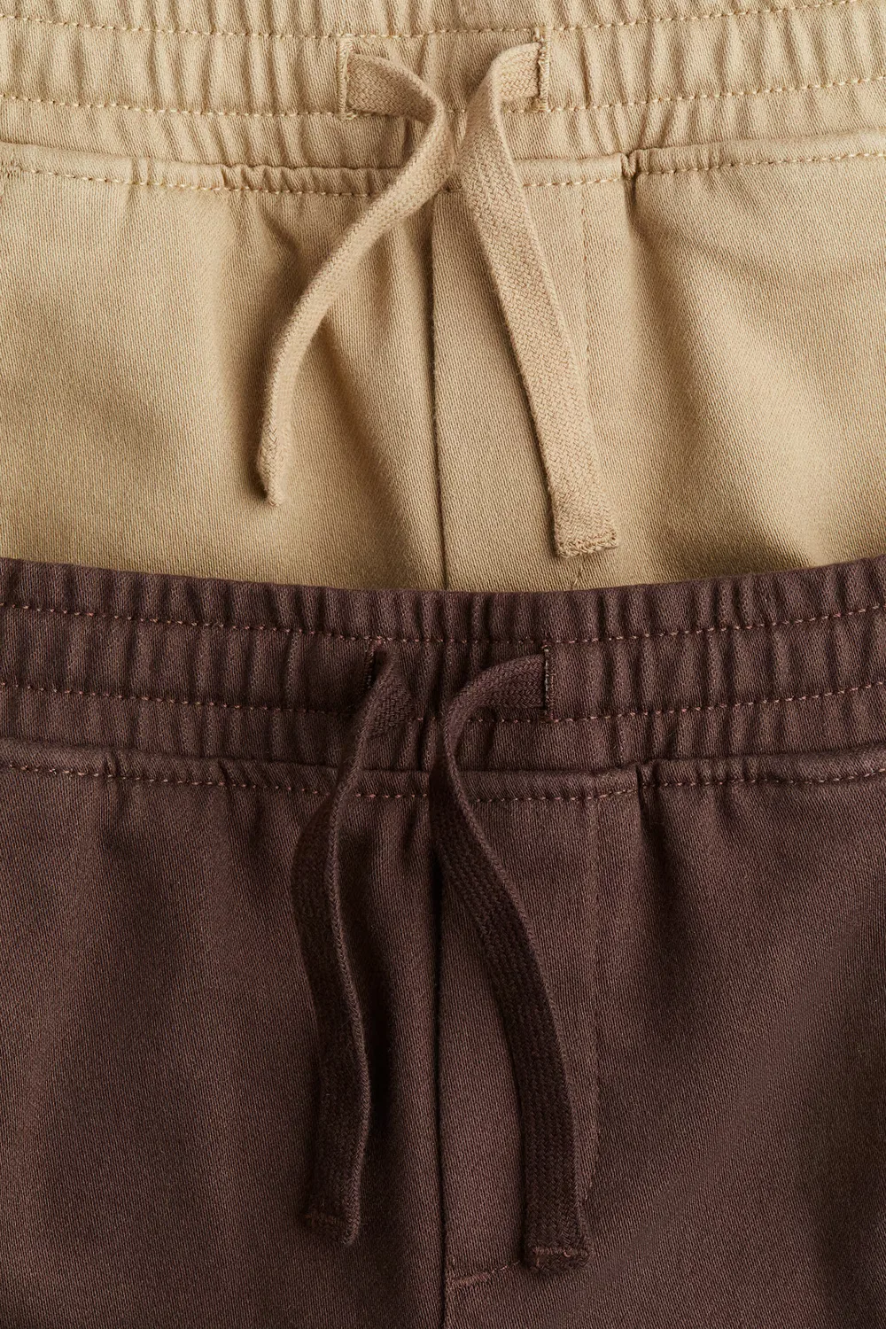 Комплект из 2 брюк-джоггеров с карманами H&M, Braun/Beige — фото 3