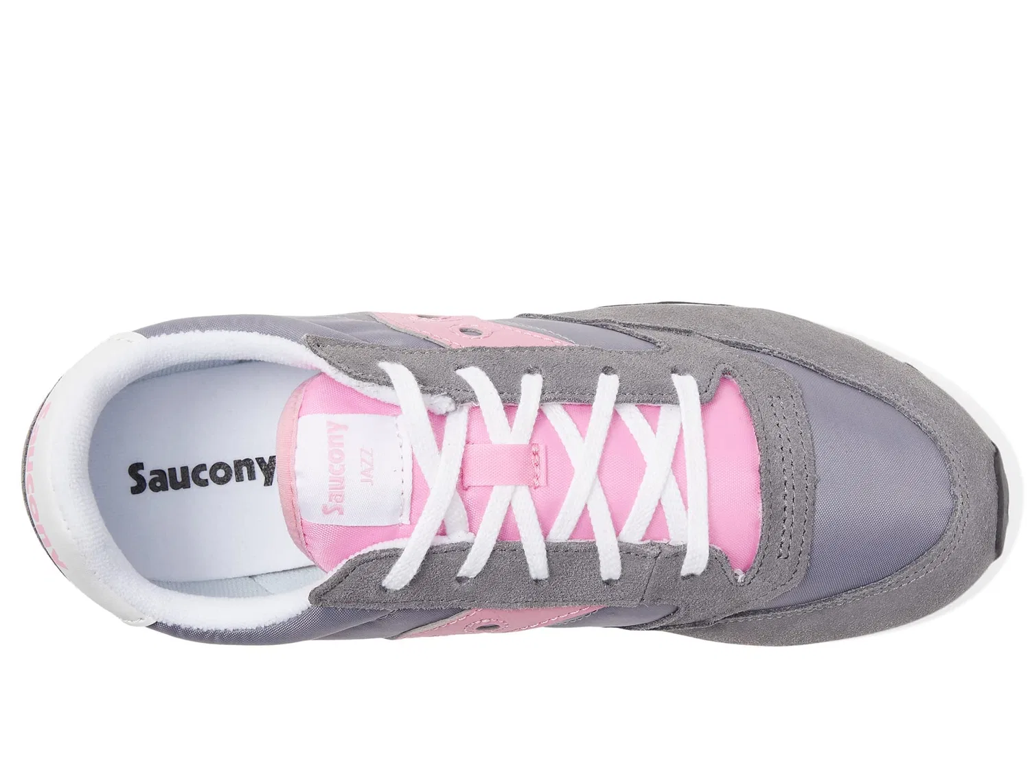 Детские кроссовки для девочек на шнуровке Jazz Original Saucony, Grey Pink — фото 3