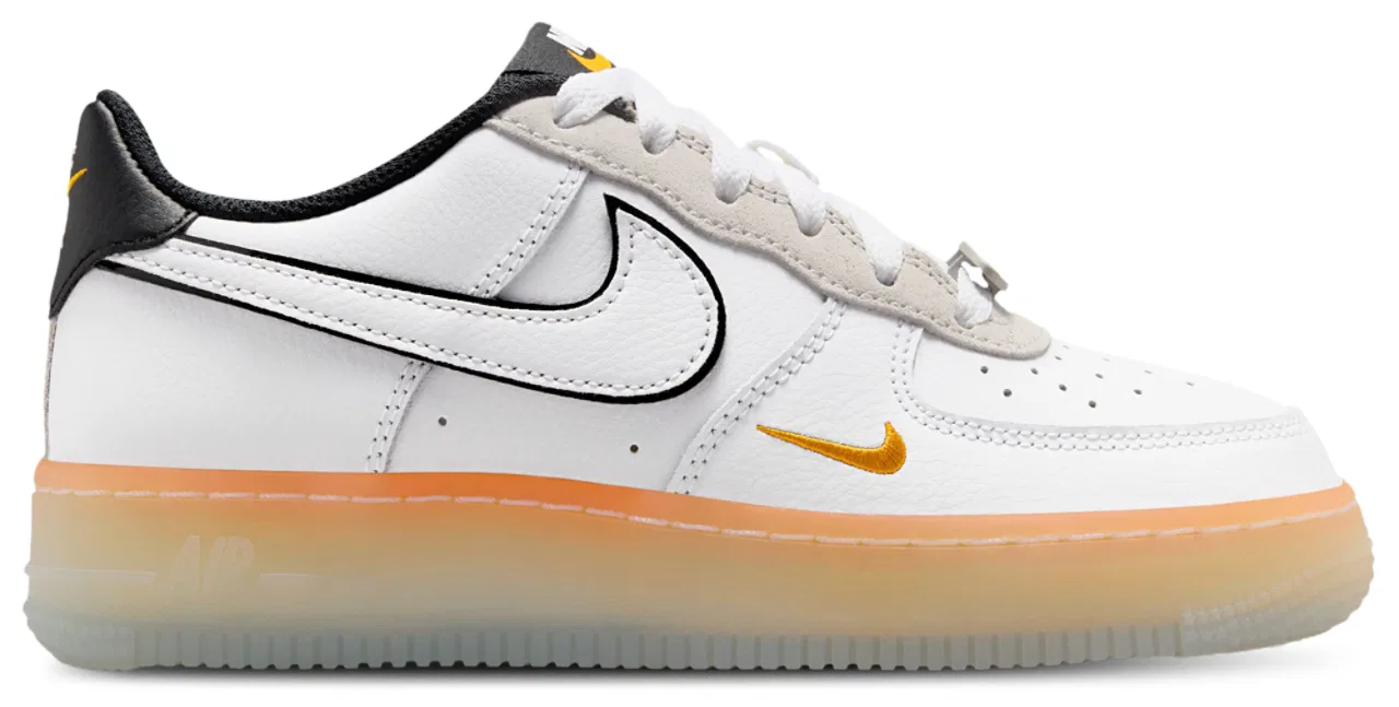 Кроссовки для мальчиков Air Force 1 FL2 Nike, цвет White/Black/Orange