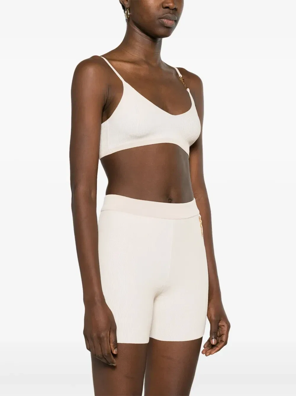 Топ-бралетт Pralu с логотипом Jacquemus, бежевый — фото 3