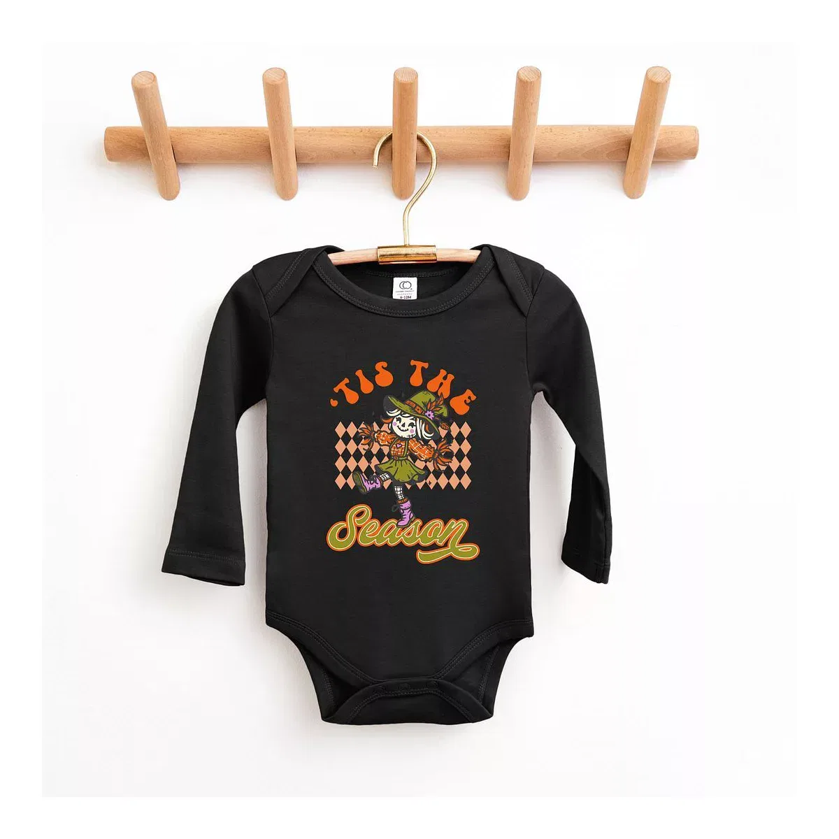 Детский боди с длинным рукавом Tis The Season Scarecrow The Juniper Shop, Black