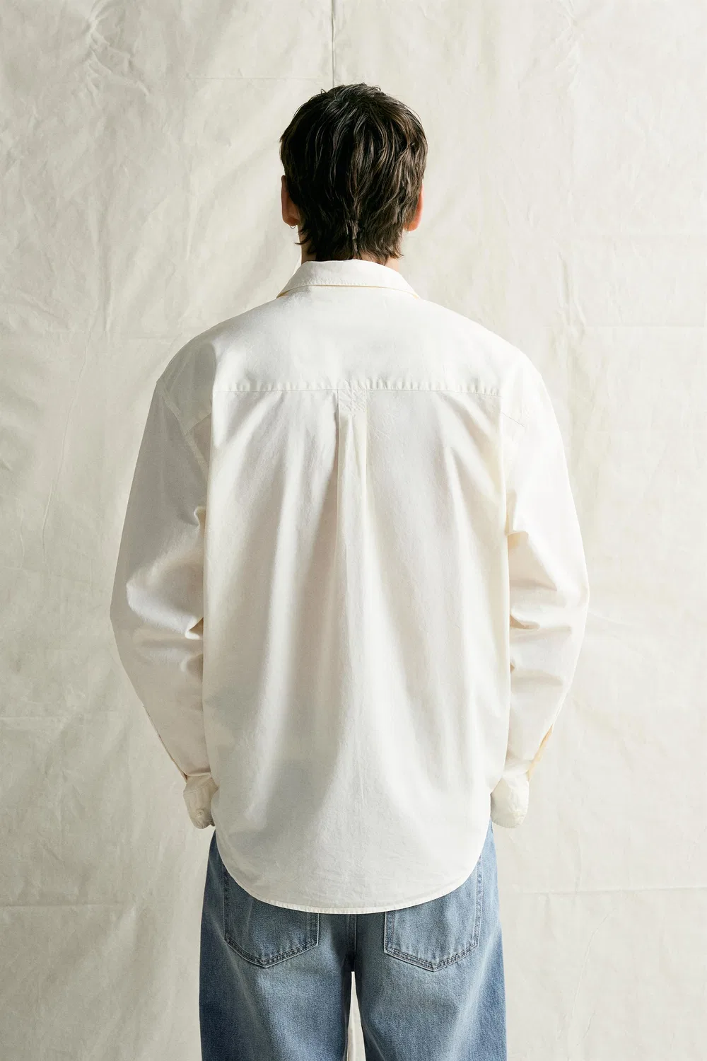 Хлопковая рубашка свободного кроя ZARA, White — фото 3
