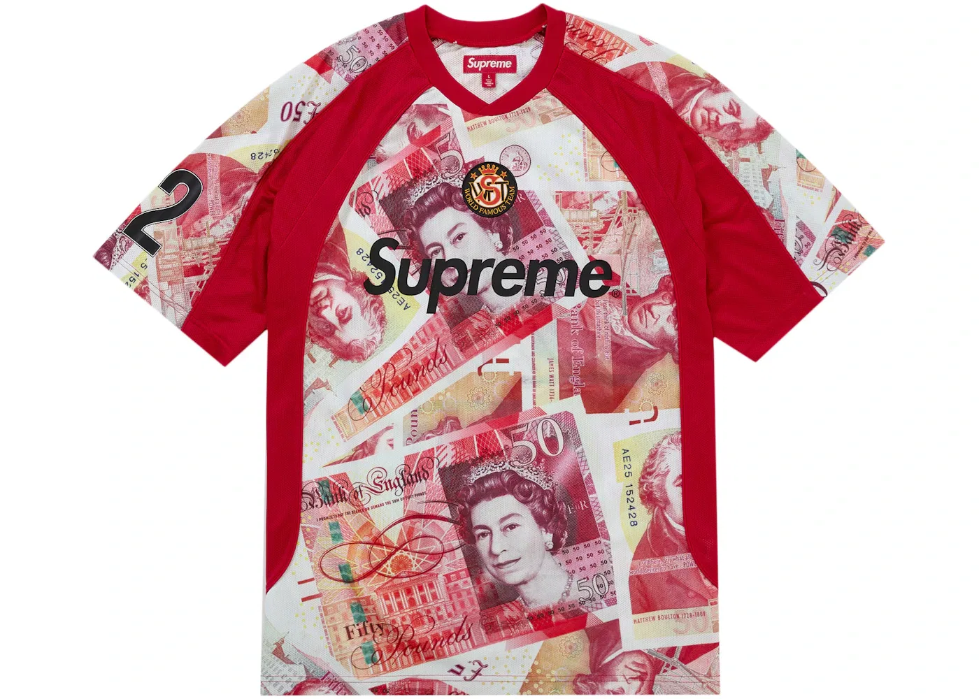 Мужская футбольная футболка Supreme Jersey, Красный