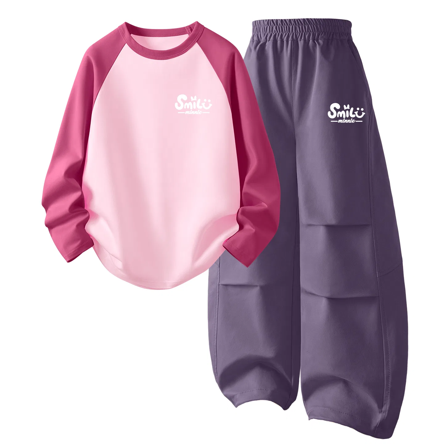 Детский комплект спортивной одежды с принтом Di B Letter Smile K Disney, Fuchsia/Van Gogh Purple