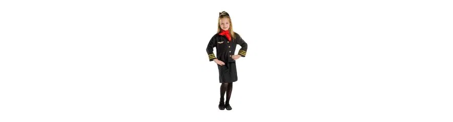 Костюм стюардессы с жакетом, юбкой, шарфом и пилоткой Dress Up America, Black — фото 4