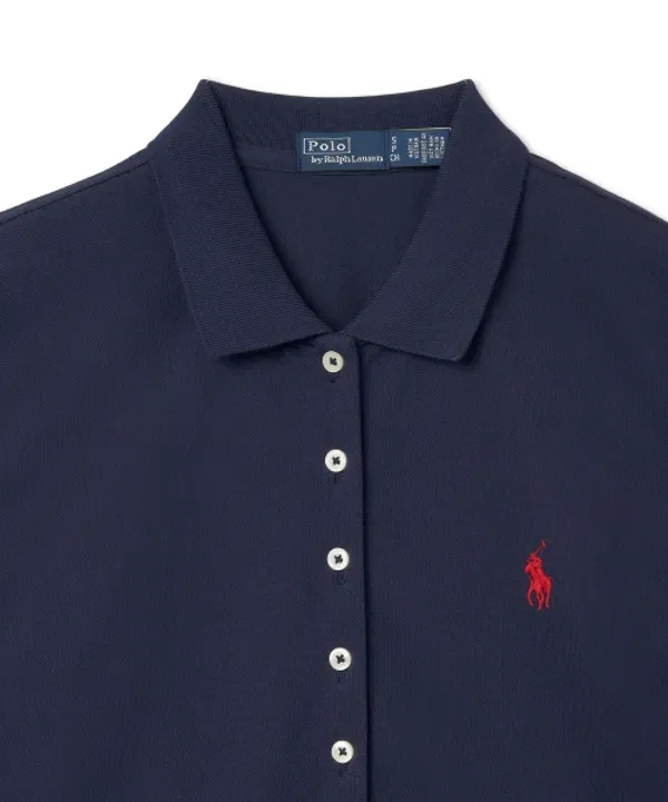 Поло с коротким рукавом из сетки, Polo Ralph Lauren, темно-синий — фото 3