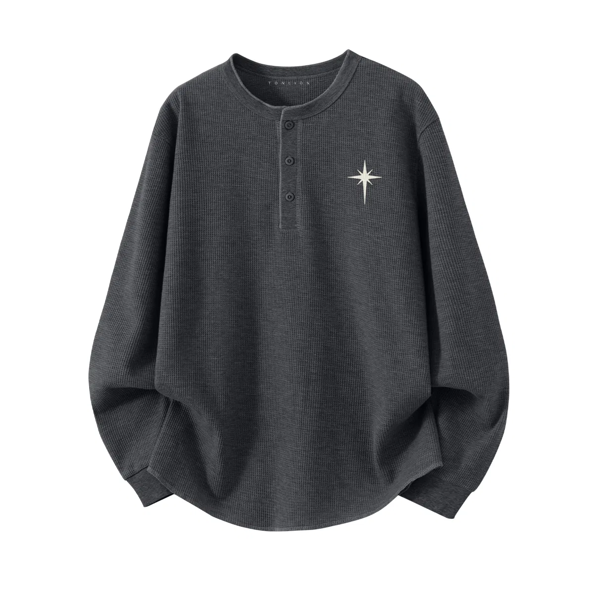 Детская футболка с длинным рукавом хенли Tonlion, Цвет Deep Grey (Tn Thorn Oath Chest Logo)