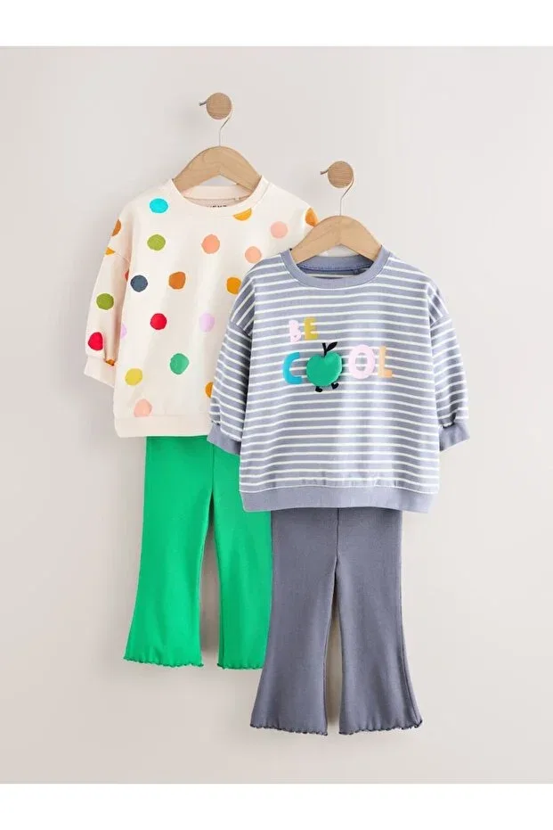 Детский комплект из свитшота и лосин с принтом Next Baby, Multicolor