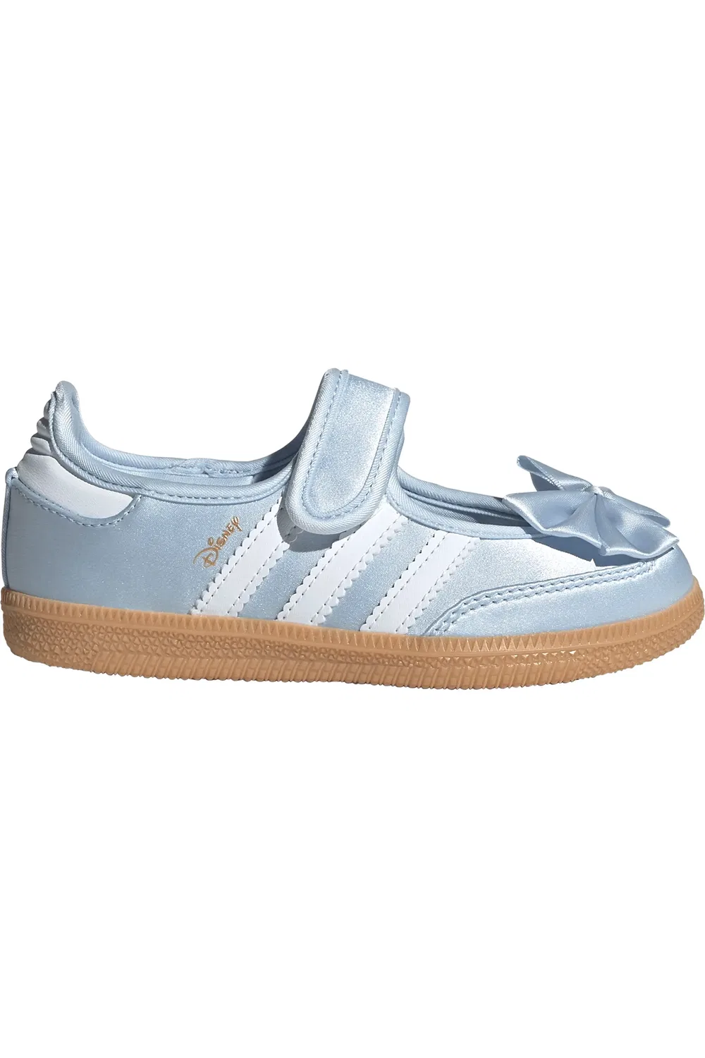 Детские кеды сатиновые с тремя полосками x Disney Alice in Wonderland Samba Jane adidas, Crystal Sky/White/Gum — фото 4