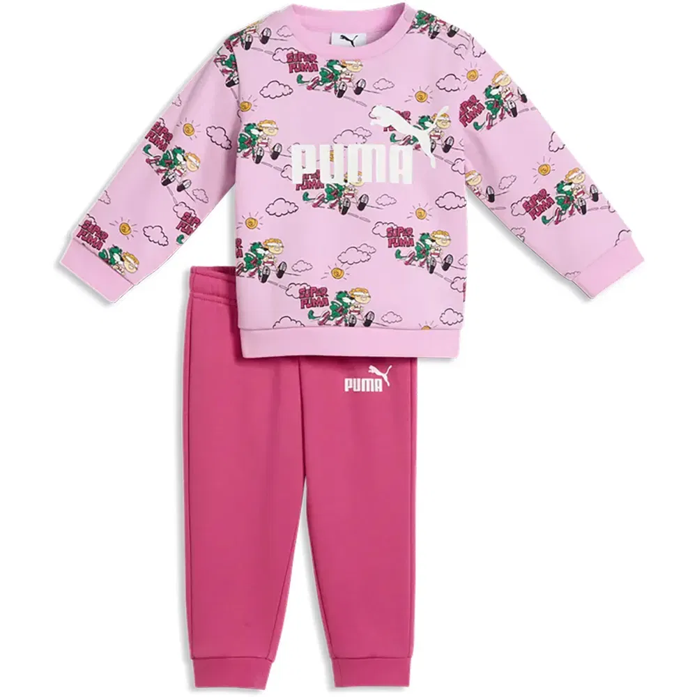 Детский спортивный костюм с принтом Puma Minicats Super AOP Puma, Pink