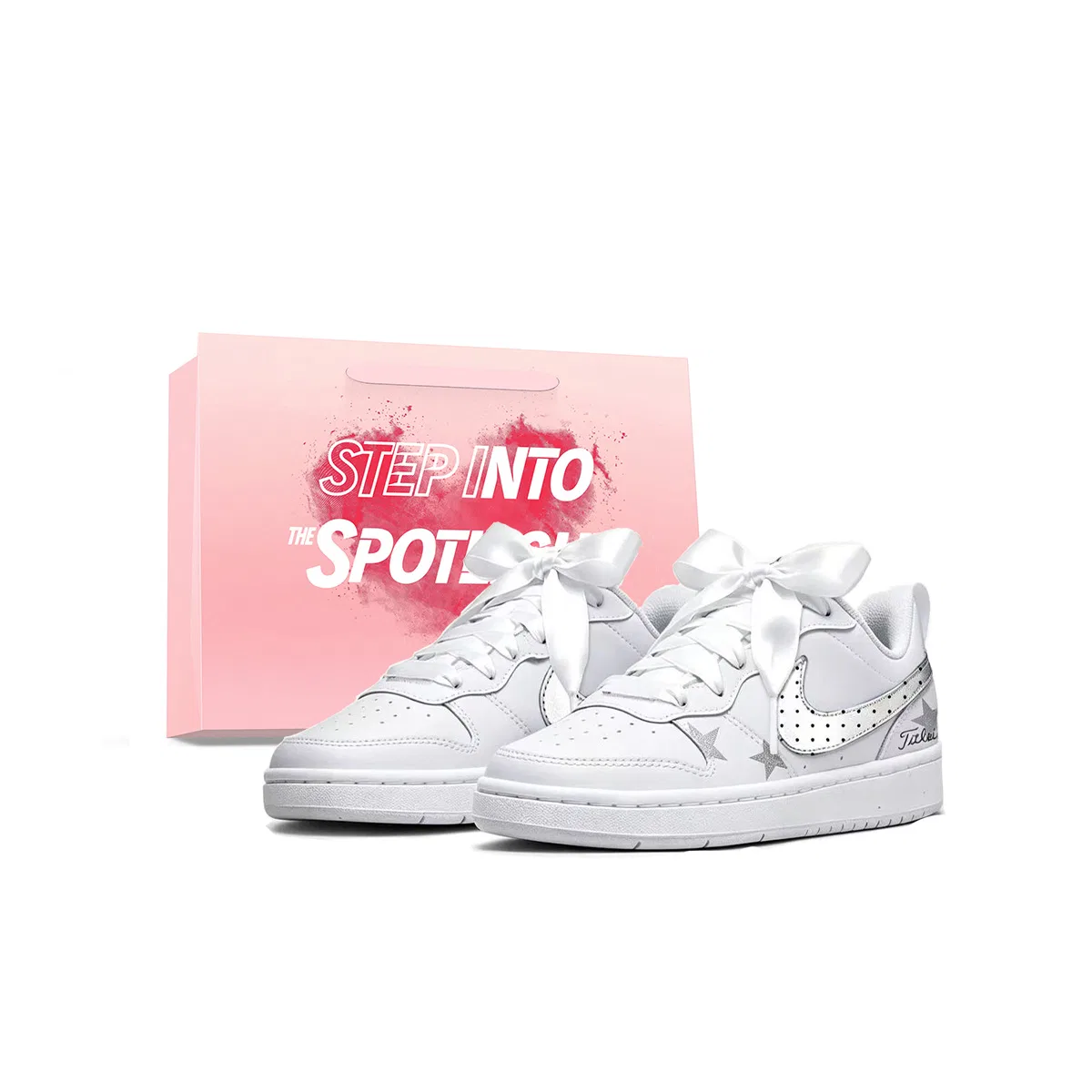 Детские кеды для скейтбординга с принтом Nike Court Borough, White/Silver