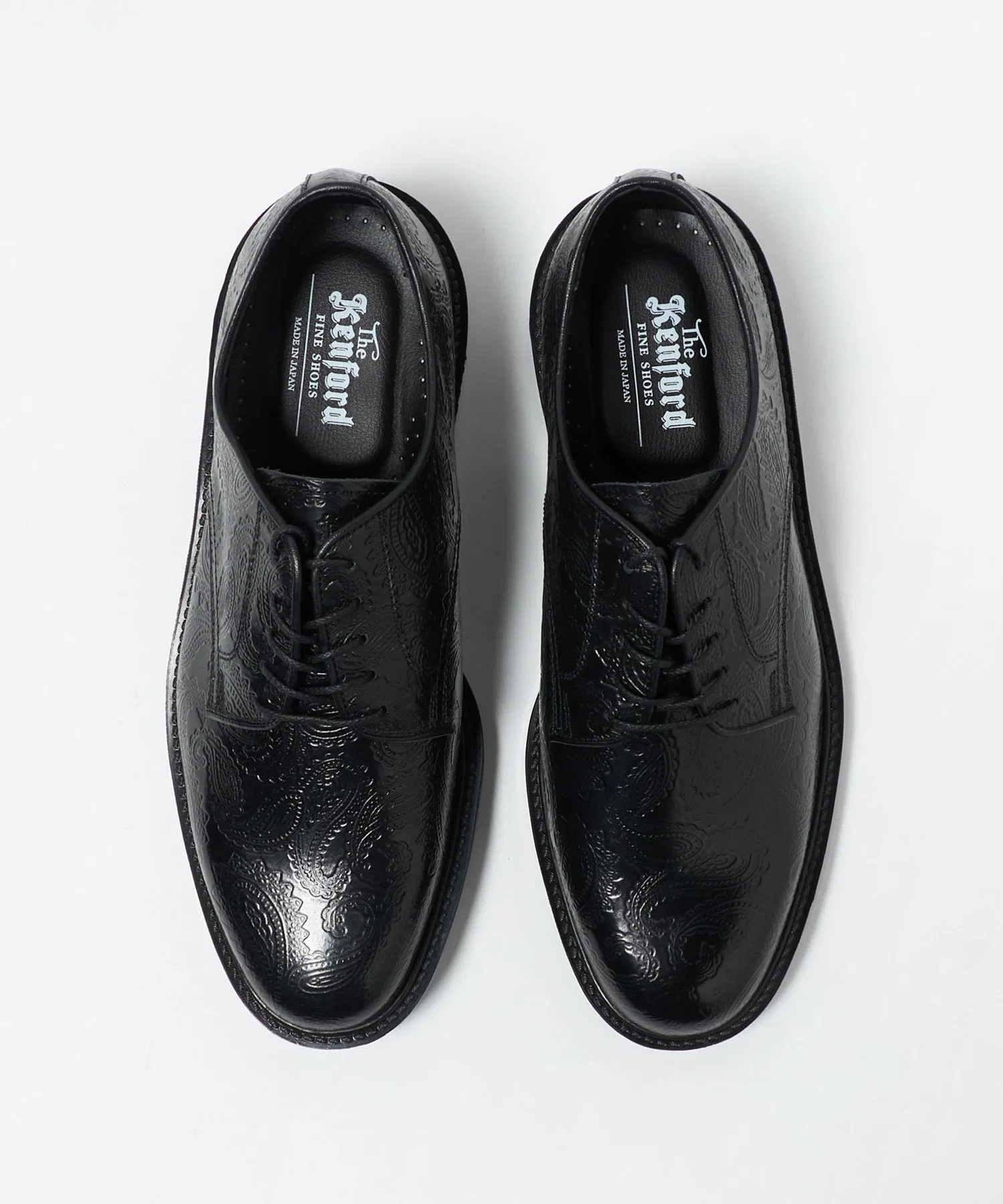 Мужские кожаные туфли The Kenford Fineshoes с узором пейсли чёрные — фото 4