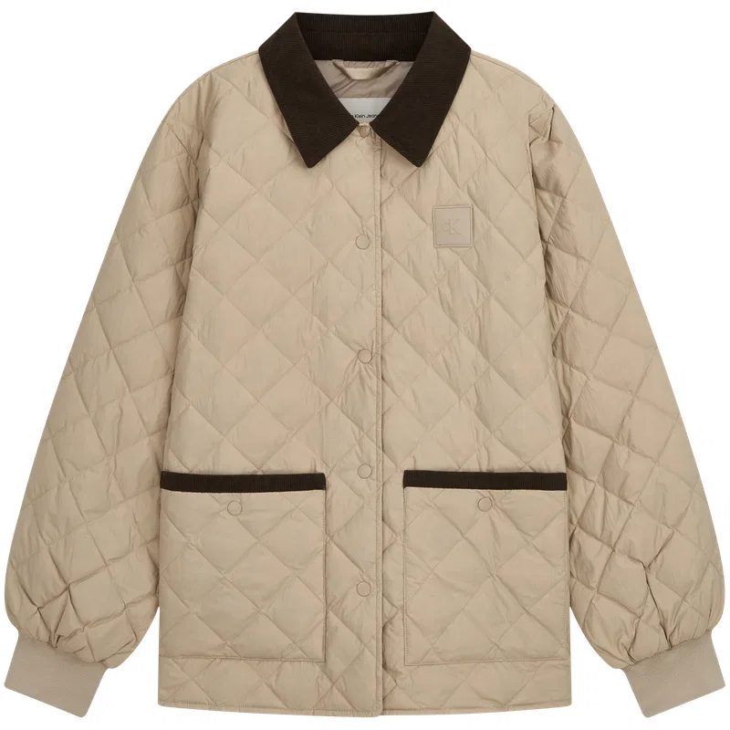 Женская пуховая куртка с отложным воротником Calvin Klein, PBF Khaki