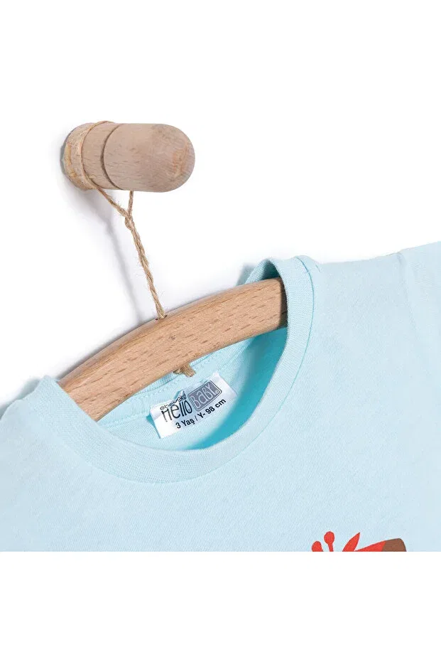 Детская футболка для мальчиков с принтом Hellobaby Ebebek Hello Baby, Light Blue — фото 3