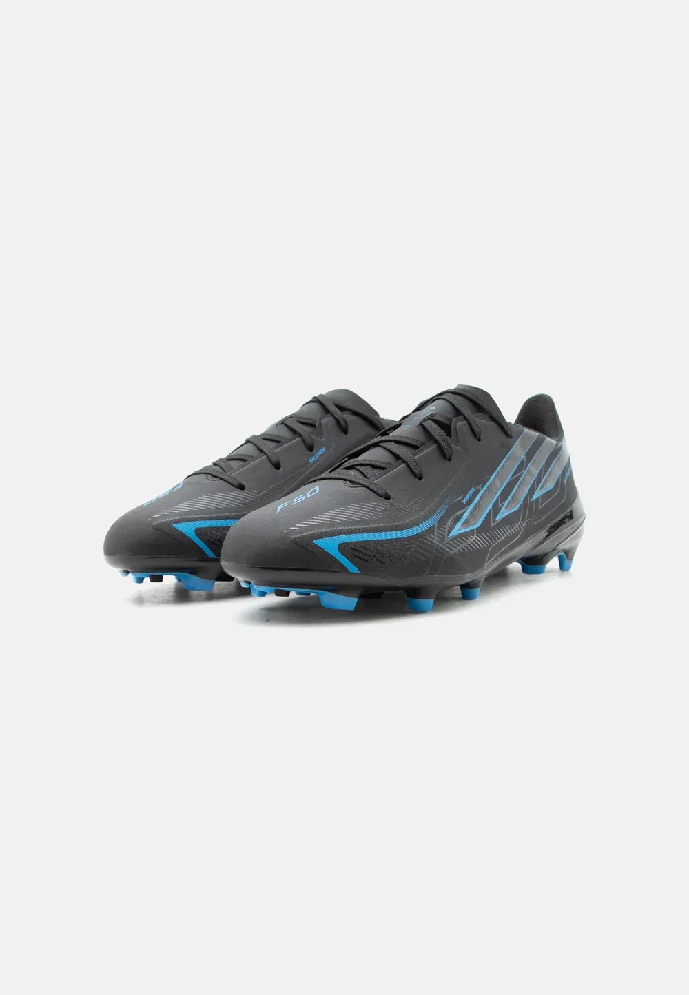 Детские футбольные бутсы F50 Hyperfast League FG унисекс для твердого грунта Adidas Performance, Core Black/Lucid Ray Blue — фото 2