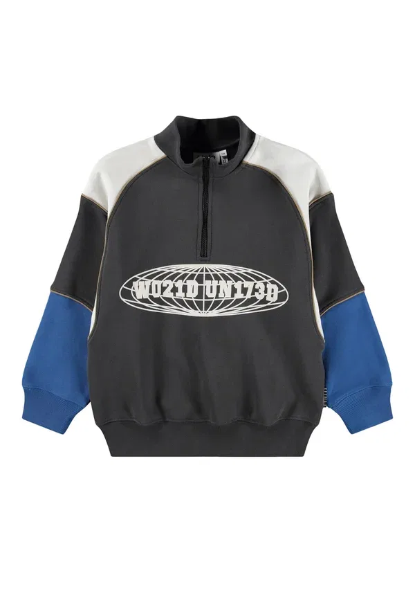 Свитшот с принтом Marty quarter zip Molo Pirate Black, черный — фото 4
