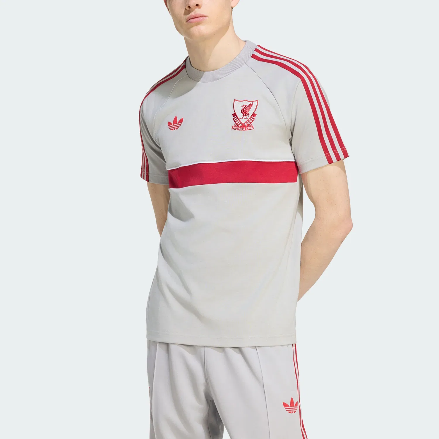 Мужская футболка с круглым вырезом Adidas Originals, Light Gray — фото 3