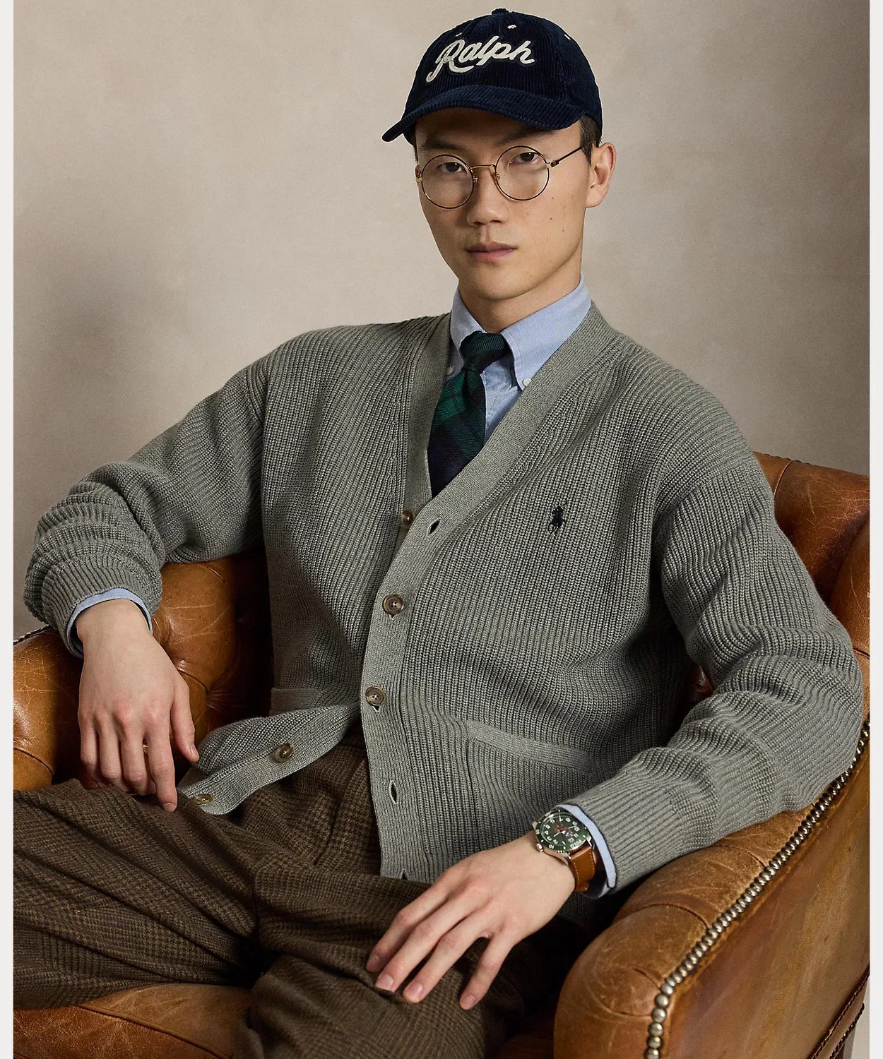 Мужской кардиган с длинным рукавомPOLO RALPH LAUREN, Серый
