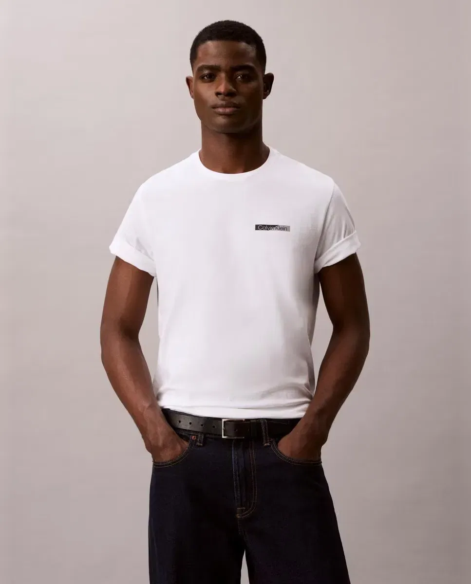 Мужская футболка хлопковая Calvin Klein, Blanco — фото 4