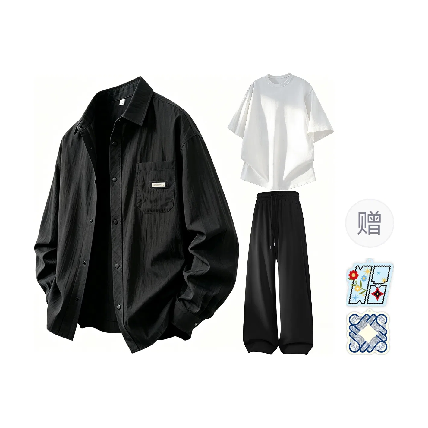 Детский спортивный комплект с отложным воротником Twilight Black Set of 3 MIIOW