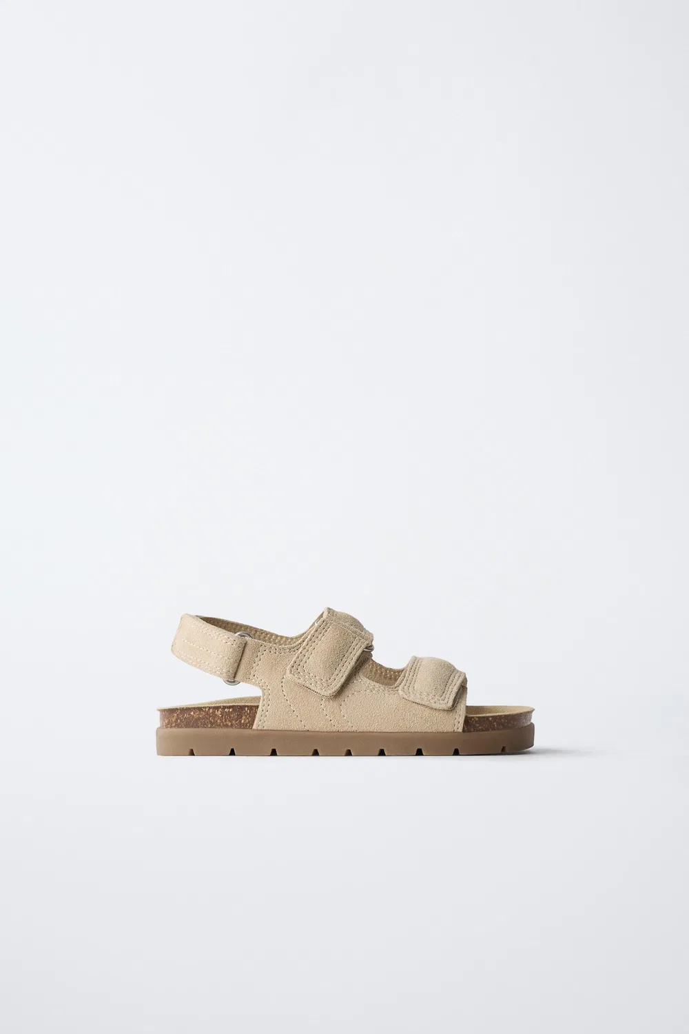Кожаные сандалии с двумя ремешками ZARA, Sand Brown