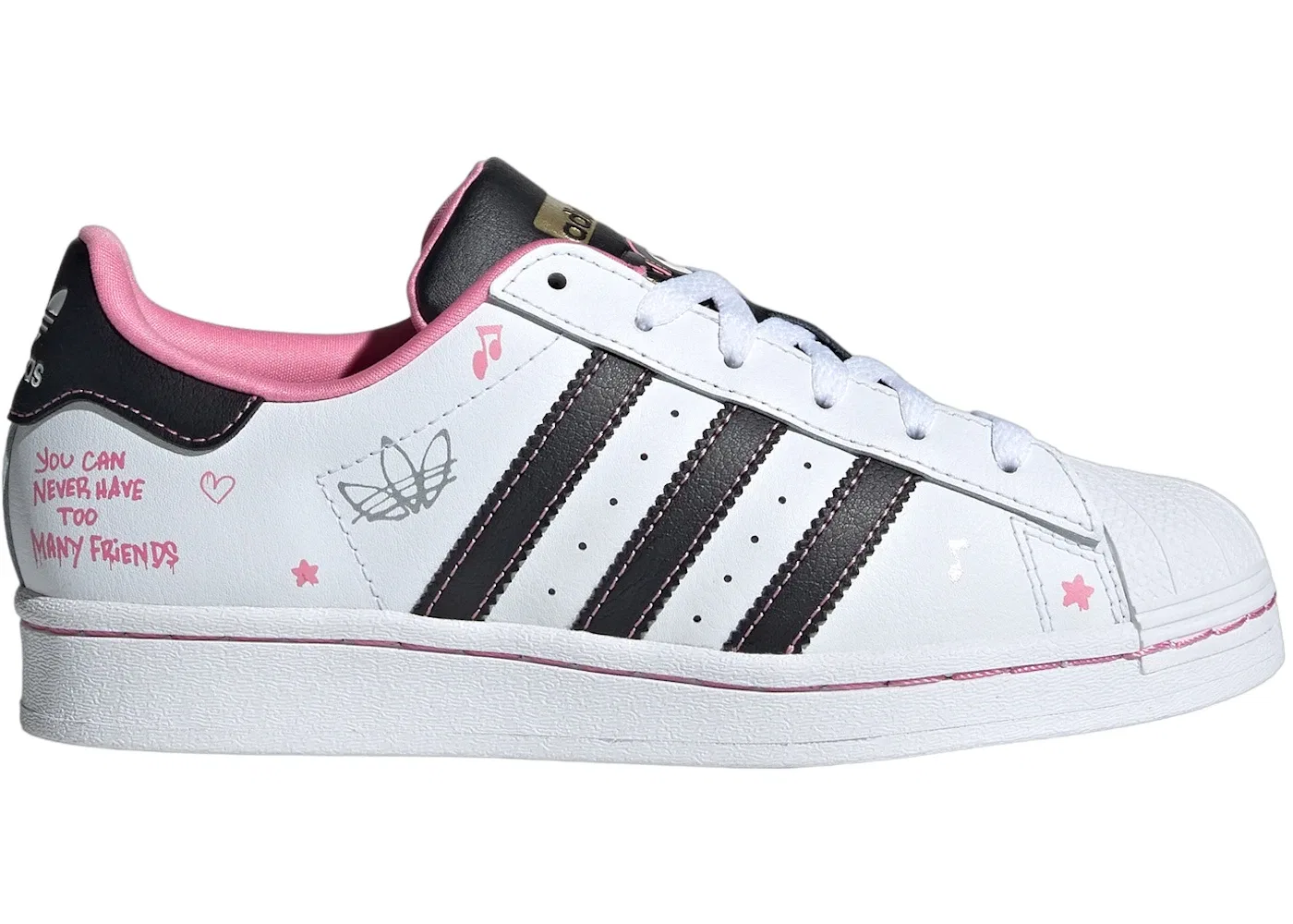 Детские кроссовки Lifestyle с принтом Hello Kitty Adidas Superstar, Bliss Pink/Cloud White/Core Black