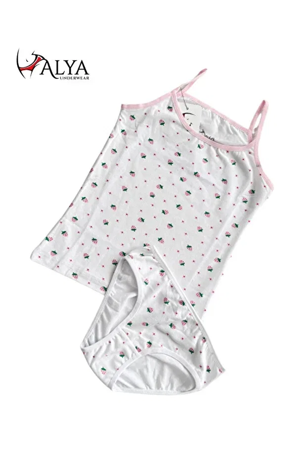 Детский комплект для девочек с принтом Alya Underwear, Strawberry Printed