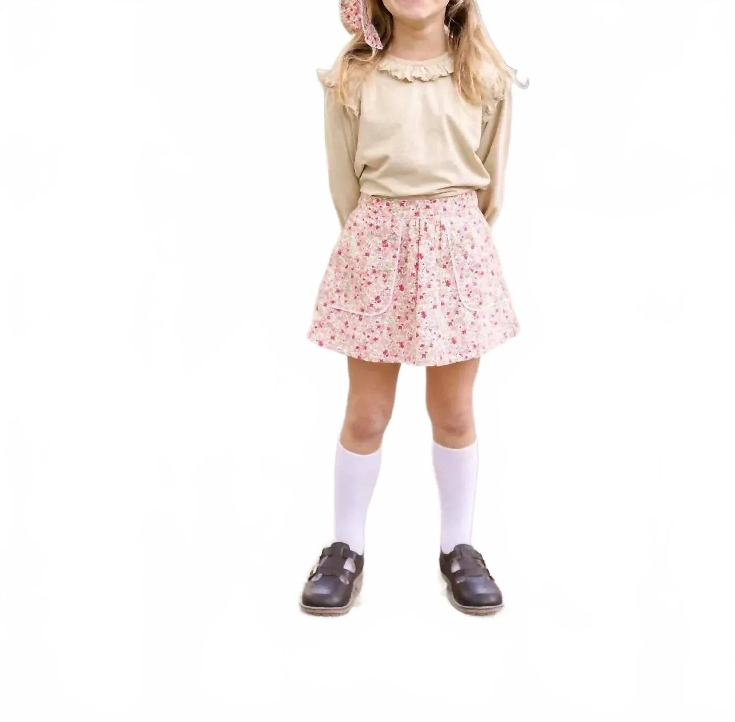 Детская блузка для девочек с длинным рукавом Evelyn Top Set Proper, Kenwood Khaki